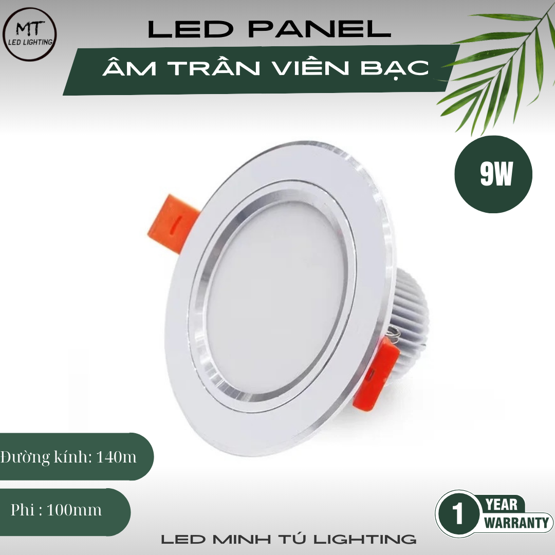 Đèn Âm Trần 7W  3 chế độ- Viền Vàng/Viền Bạc