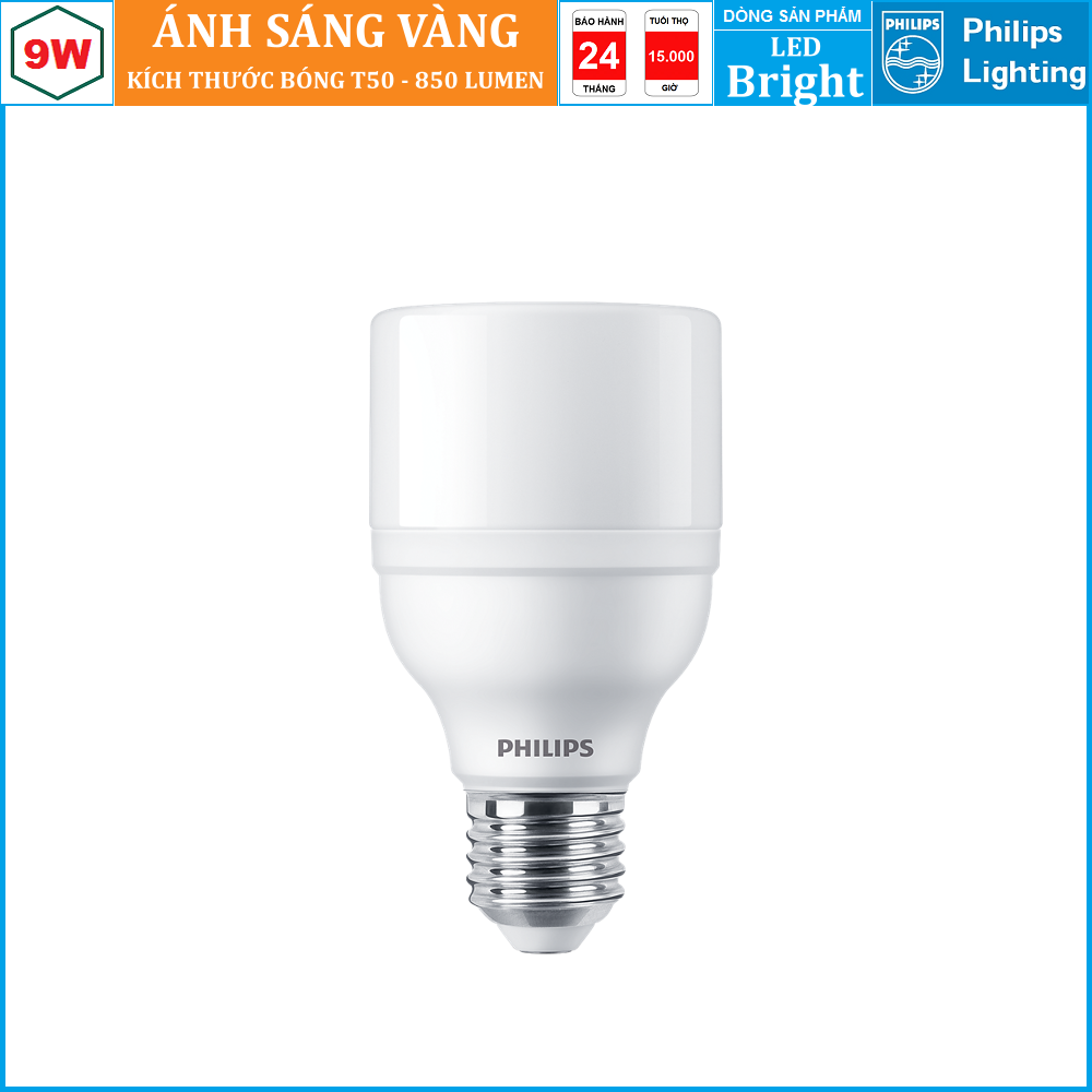 BÓNG ĐÈN LED BRIGHT PHILIPS 9W E27 1CT/12 APR ( THAY THẾ CHO BÓNG COMPACT )