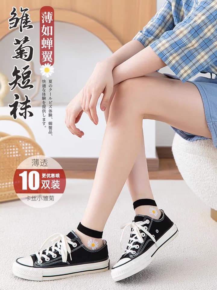 Combo 10 đôi tất ren hoa cúc
