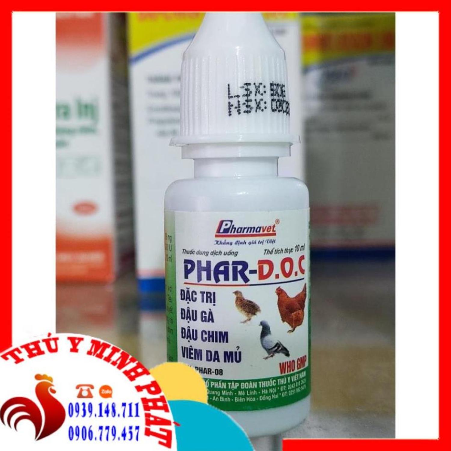 Đậu gà doc lọ 10ml phar d.o.c . 1 chai phar doc 10ml đậu gà