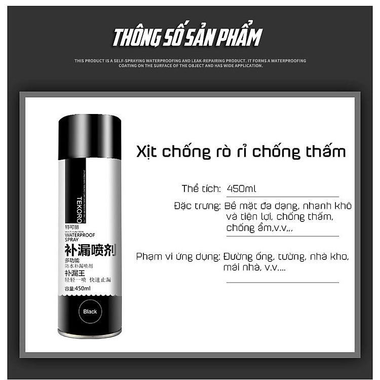 Xịt chống thấm Tekoro 450ml