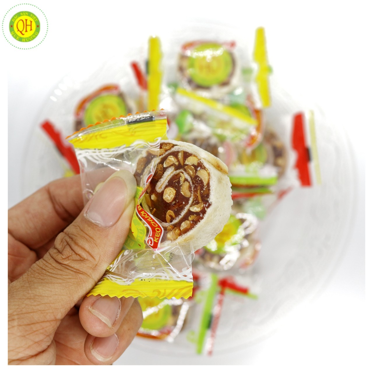 Kẹo Chuối Cuộn Đậu Phộng Bến Tre Túi Nơ - 500G