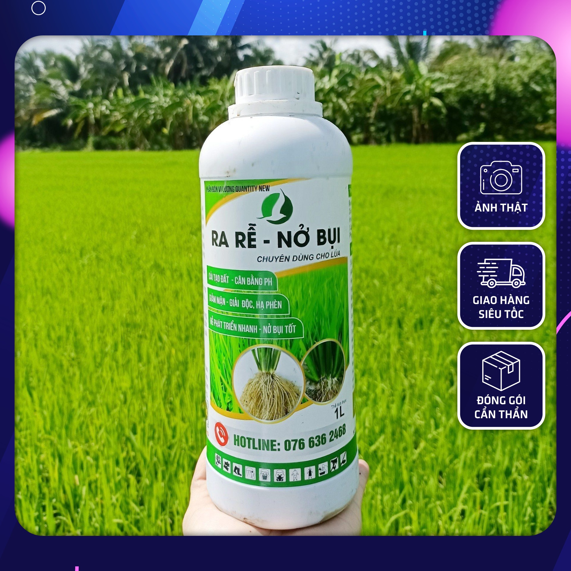 Ra rễ nở bụi - phân bón tăng trưởng lúa - 1l