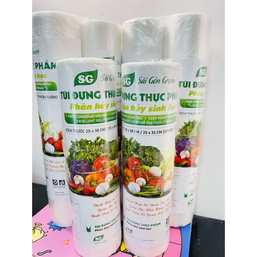 Combo 3 cuộn túi đựng thực phẩm sinh học