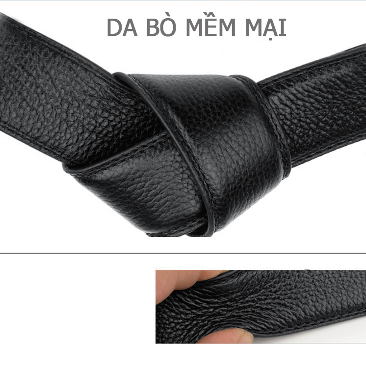 [Dây Tăng/Size 3.5cm] Thắt Lưng Nam Da Bò (Không Mặt Khóa), Dây Nịt Da Thật 100%, 3 Lớp, Màu Đen/Nâu (DLKK-05)