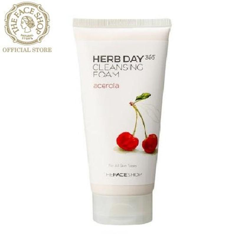THEFACESHOP - Sữa Rửa Mặt Làm Sáng Da Herb Day 365 Cleansing Foam Acerola (2018) 170ML nhập khẩu