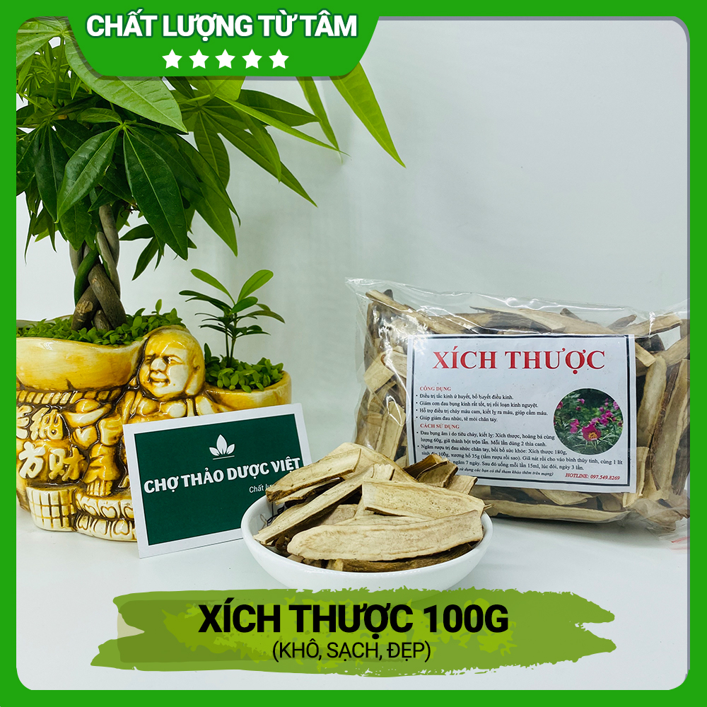Xích thược khô 100g, thái lát mỏng, sạch, hỗ trợ điều hòa kinh nguyêt, bổ máu