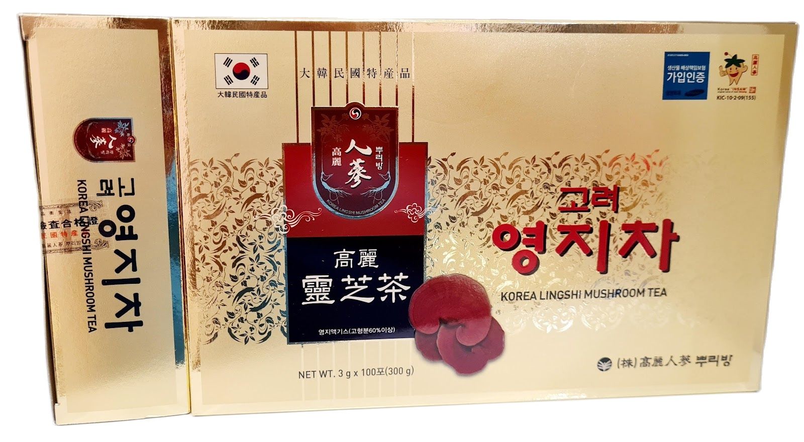 (Hộp 100 gói, Date 2025) Trà Nấm Linh Chi Đỏ Hàn Quốc Buleebang 300g (3g x 100 gói)