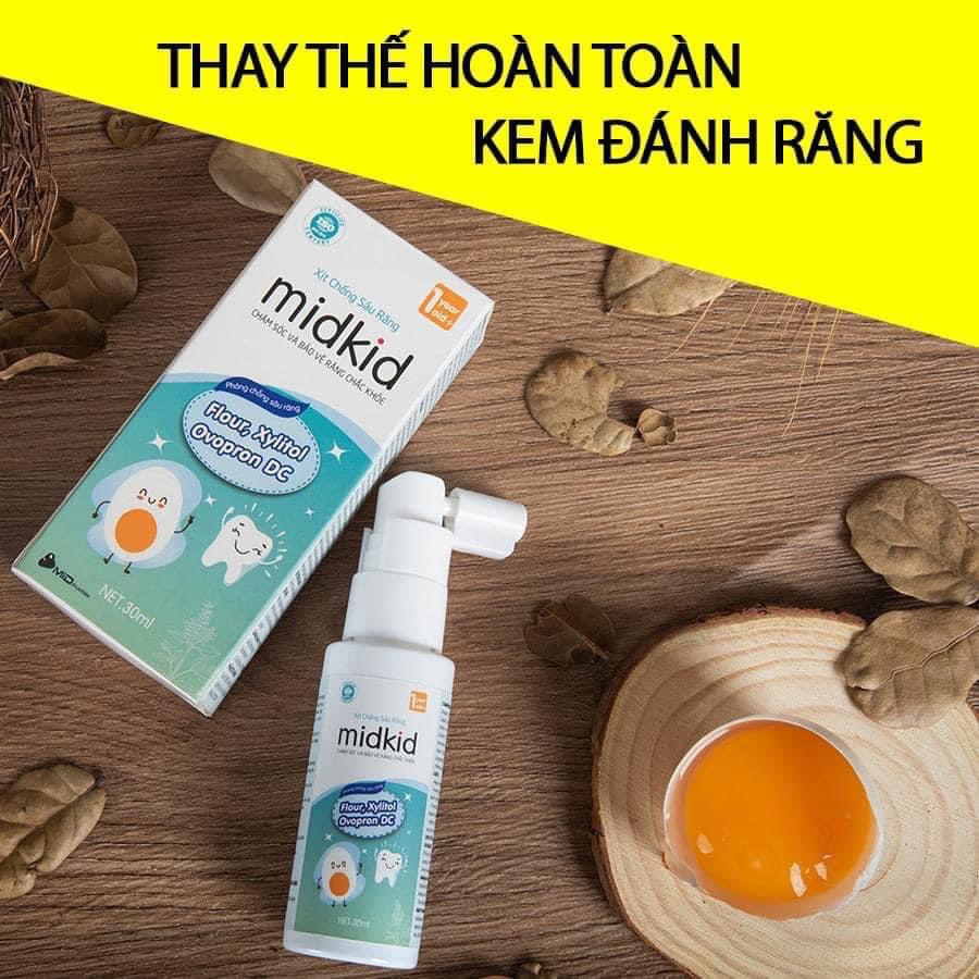 Xịt chống sâu răng Midkid cho bé - Cho bé hàm răng chắc khỏe