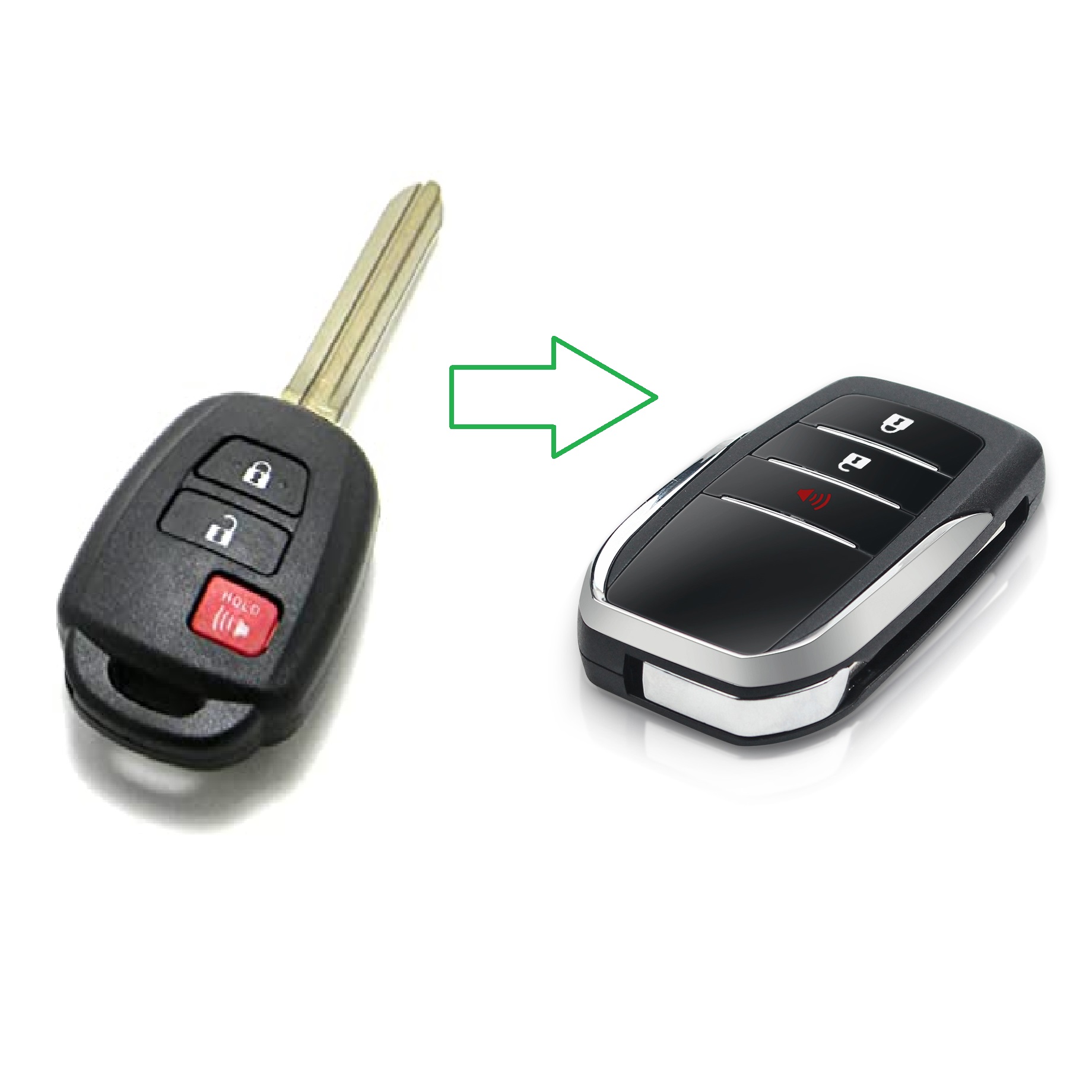 [Mới] Vỏ Độ Chìa Khóa Xe Ô Tô Toyota Cao Cấp Cho Các Dòng Innova, Camry, Yaris Và Vios - 3 nút