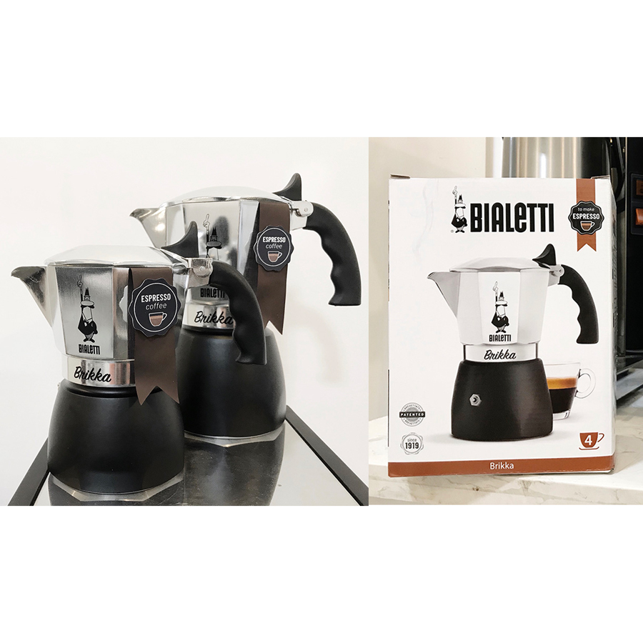 Ấm pha cà phê, bình cafe Bialetti Brikka 4 cup New 2020 (Italy)