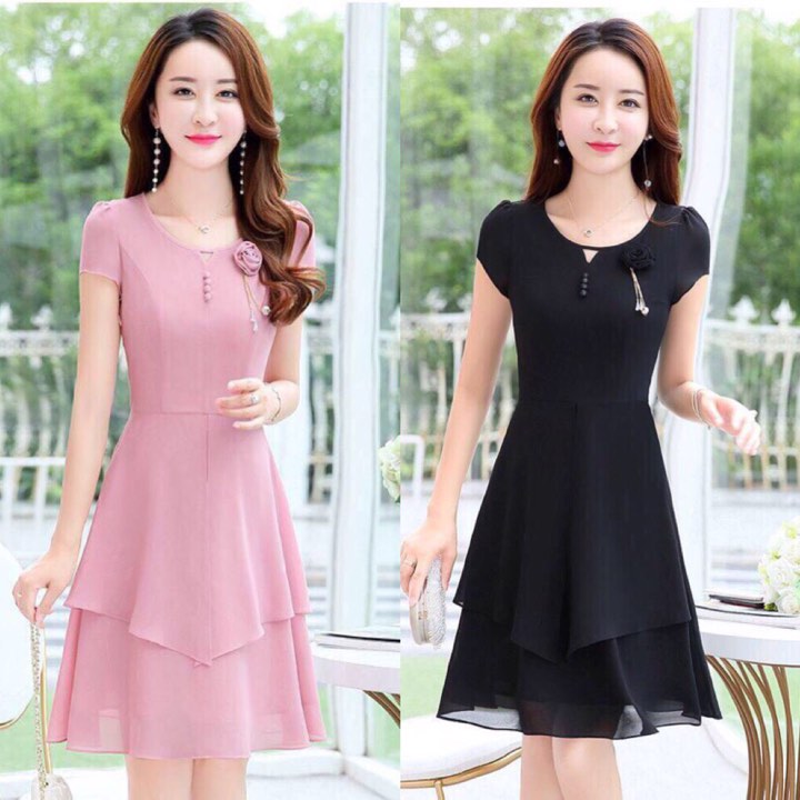 [HCM]ĐẦM VOAN DỰ TIỆC KÈM HOA CỰC SANG TRỌNG