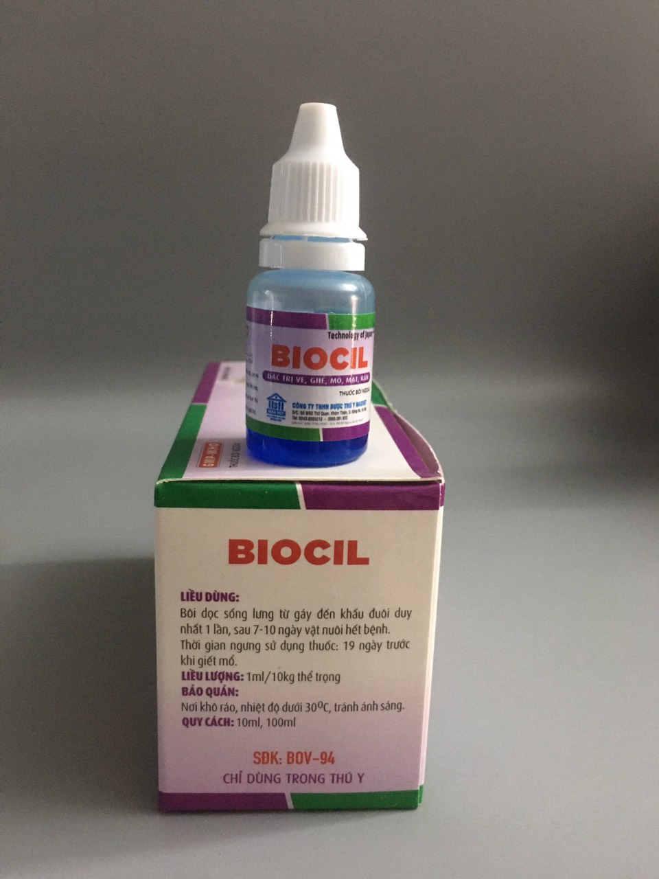 Thuốc diệt ve, rận, ghẻ, mò, mạt, rận (kẻ sống lưng, 10ml)