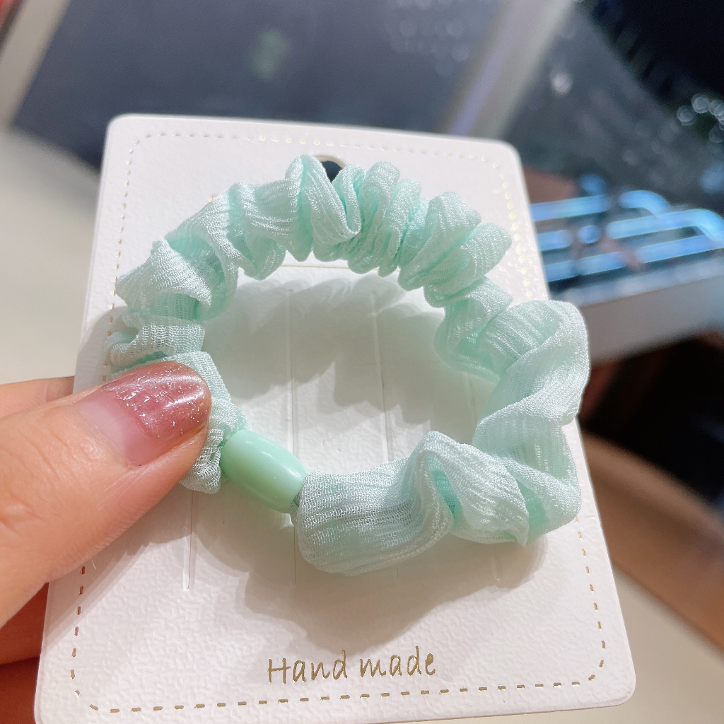 Dây buộc tóc co giãn tốt màu pastel đáng yêu