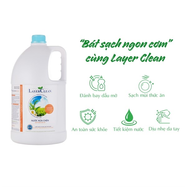 Nước rửa chén bát hữu cơ Layer clean 5L – Hương Quế