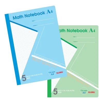 Vở sổ Caro A4 Math Notebook tiện lợi cho học toán- 200 trang Klong MS 298