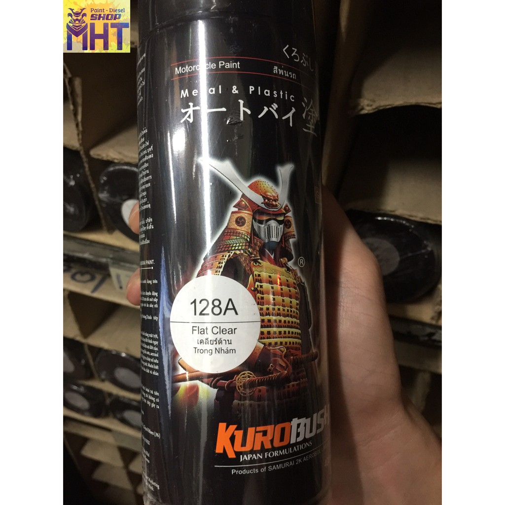 Samurai 128A - Chai sơn xịt sơn xe máy màu trong mờ ( phủ nhám ) - Flat Clear