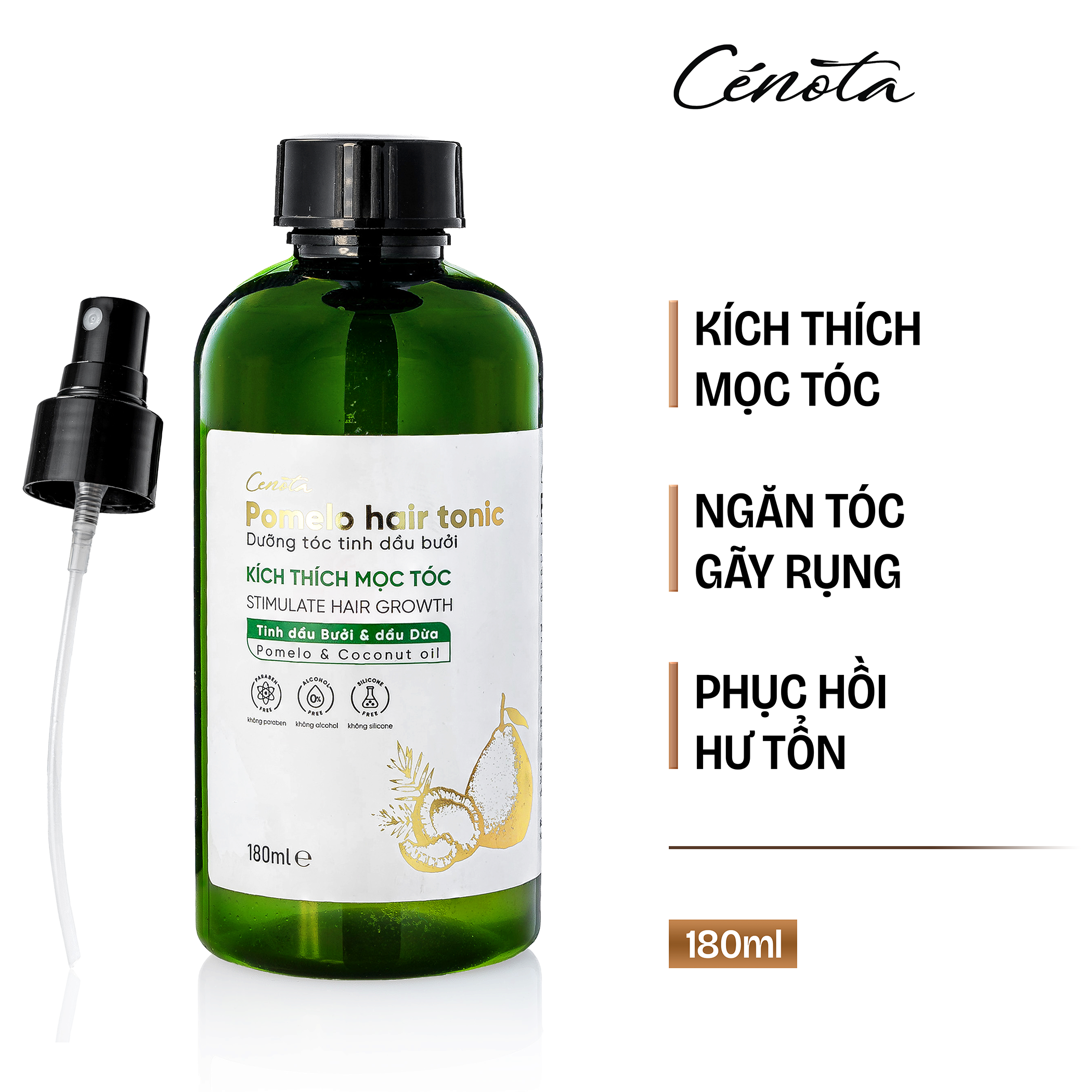 Xịt Dưỡng Tóc Tinh Dầu Bưởi Cenota Kích Thích Mọc Tóc 100ml & 180ml