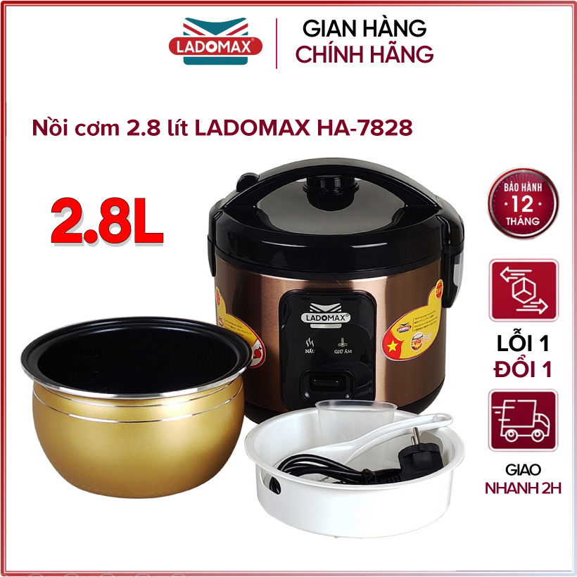 Nồi cơm điện nắp gài 2.8 lít LADOMAX HA-7828