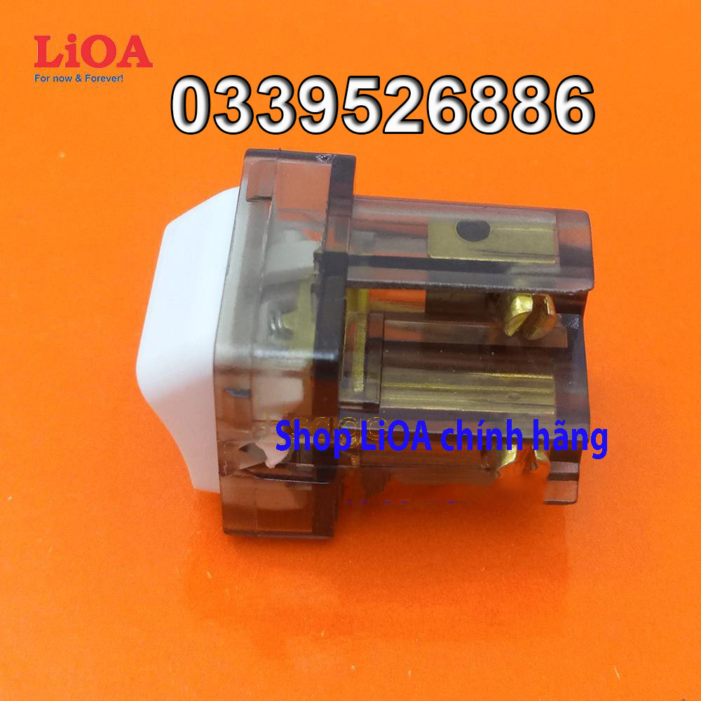 Hạt công tắc LiOA gắn mặt lỗ vuông 2 chiều 10A (2200W)