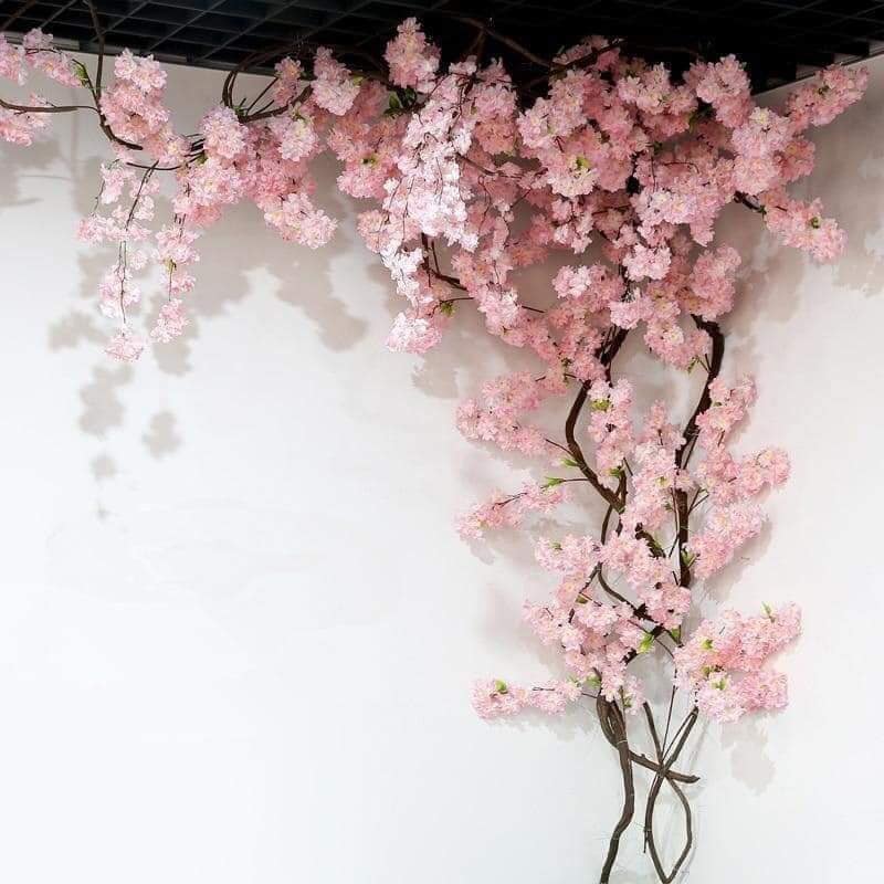 Set 5 cành Hoa Anh đào lụa độ dài 80cm hàng đẹp