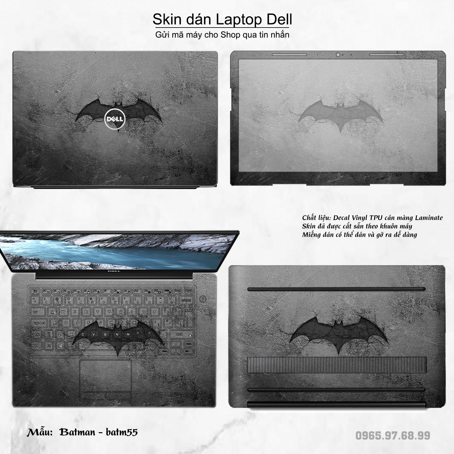 Decal Skin dán Laptop Dell mẫu Batman (inbox mã máy cho shop)