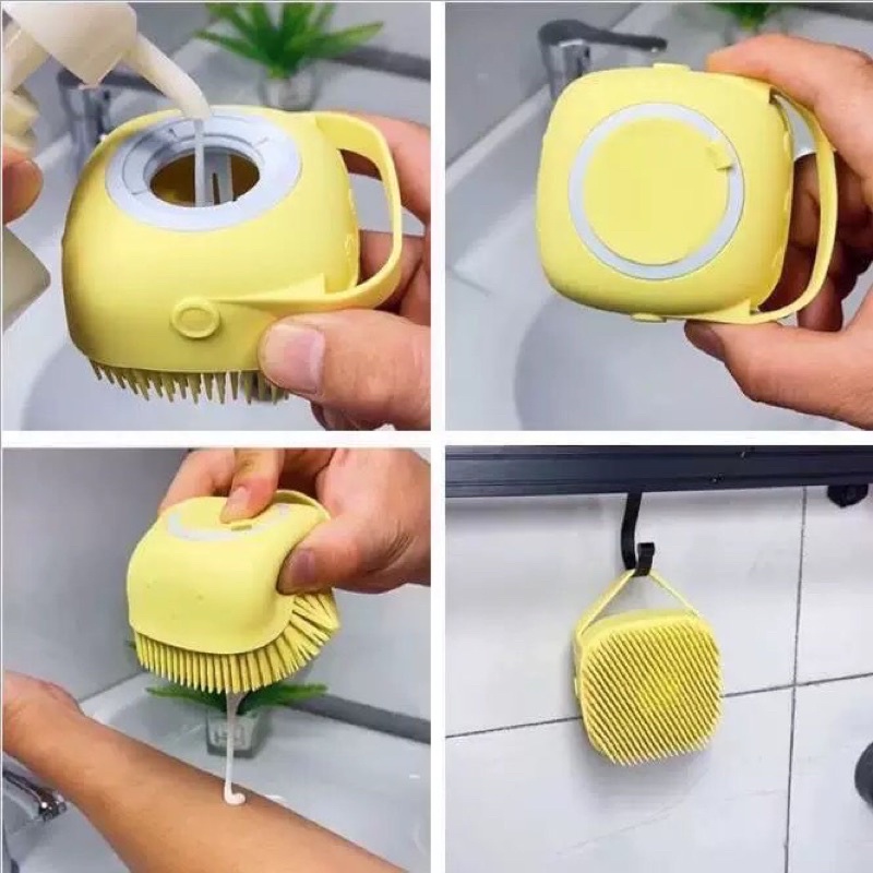 Bàn chải SILICON tắm cho thú cưng