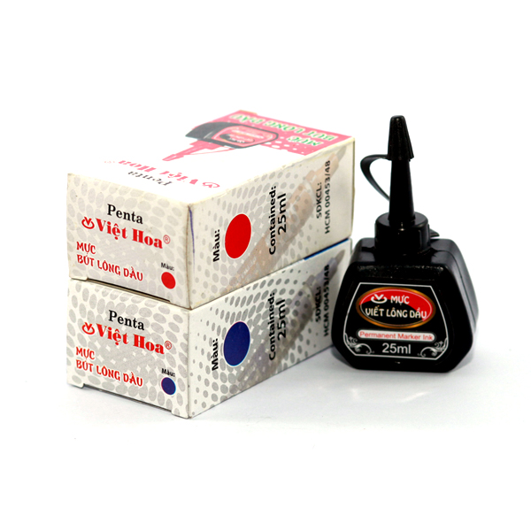 1 lọ mực lông dầu, mực dạ dầu
