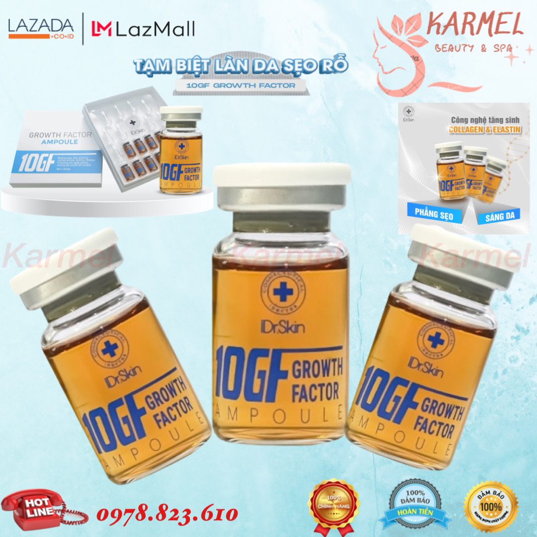 Tế Bào Gốc Tăng Sinh i D r. Skin 10GF Growth Factor Ampoule Hàn Quốc giúp loại bỏ sẹo rỗ,tái tạo và tăng sinh tế bào da - Karmel Chính Hãng