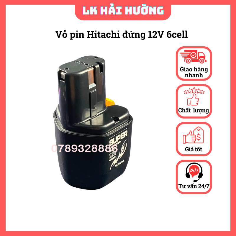Vỏ pin Hitachi 12V 6cell Lion vỏ đứng