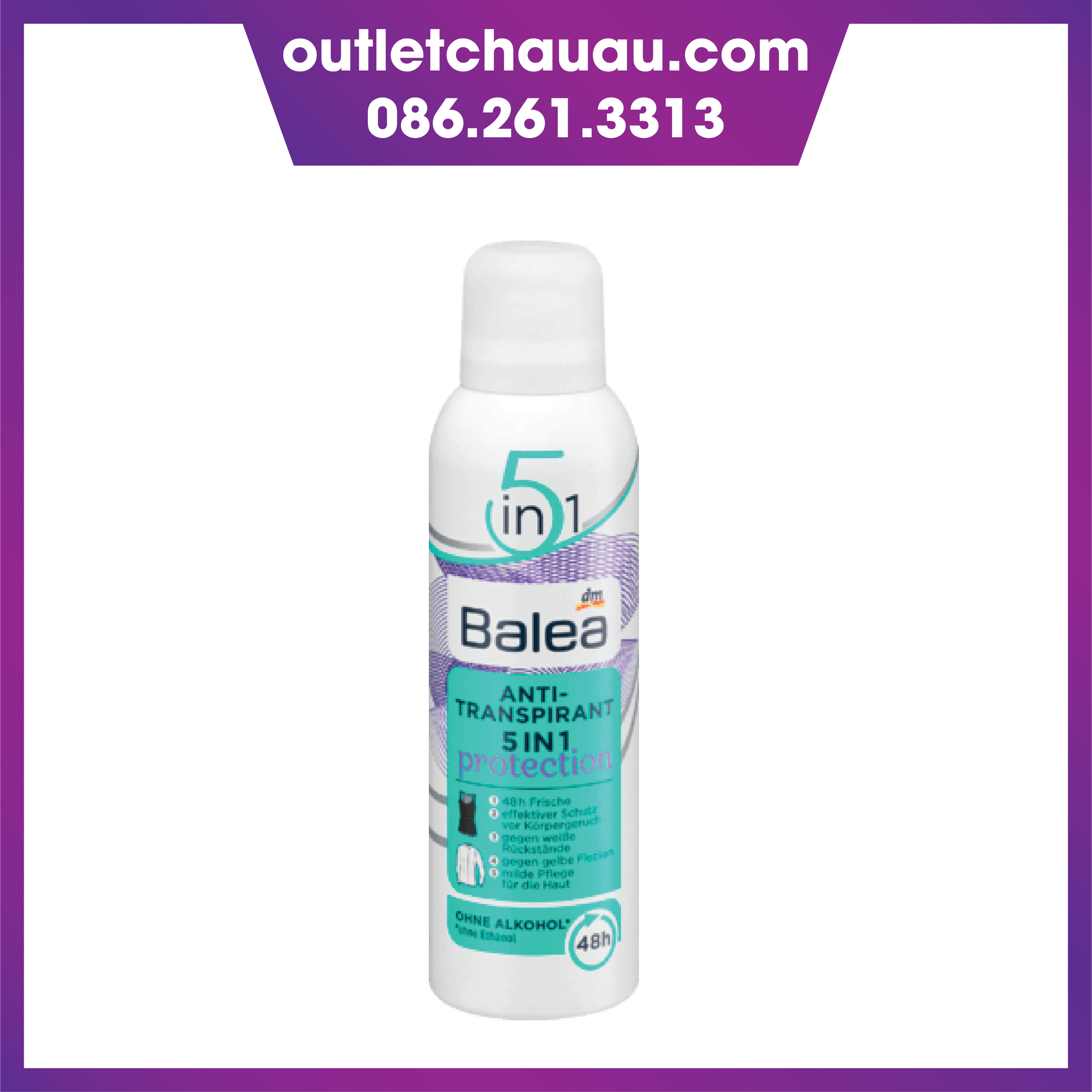 XỊT KHỬ MÙI BALEA 5 IN 1 PROTECTION 200ML (NỮ)