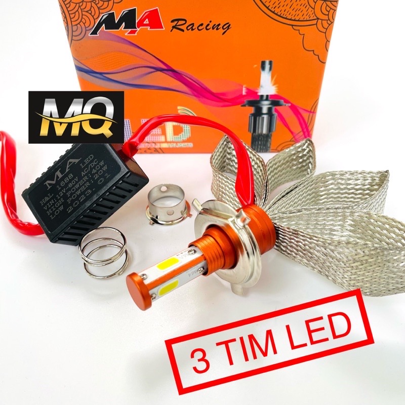 ĐÈN PHA LED CYT 6 TIM LED New 2024 CÓ CHÂN ĐỔI H4 M5 LẮP ĐƯỢC ĐIỆN MÁY  ĐÈN PHA LED XE MÁY (GIÁ 1 BÓNG)
