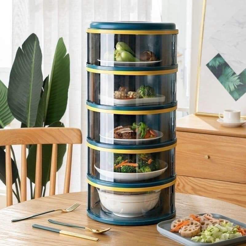 Lồng bàn bảo quản thức ăn 5 tầng xếp gọn