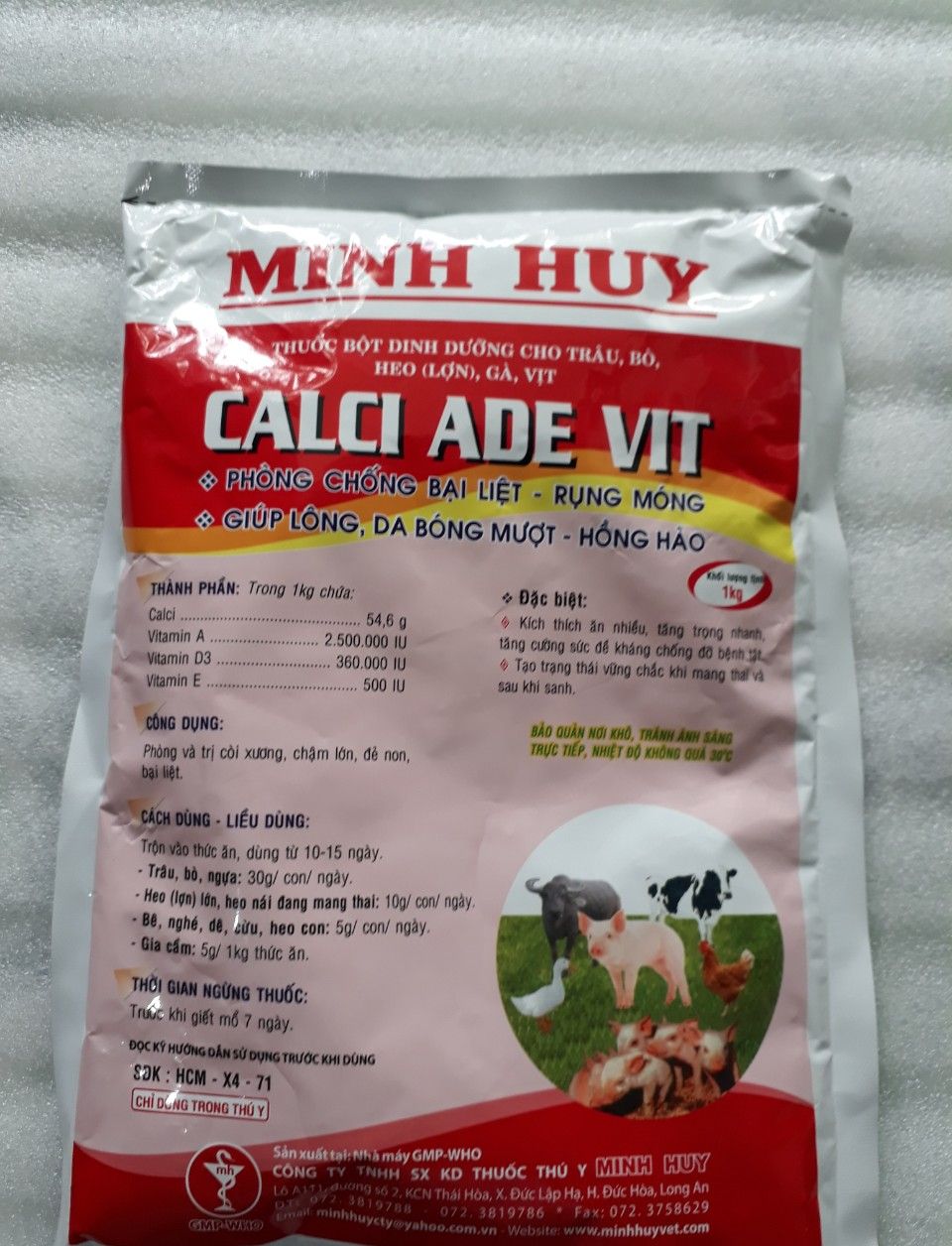 CALCI ADE VIT CHẾ PHẨM DINH DƯỠNG CHO VẬT NUÔI