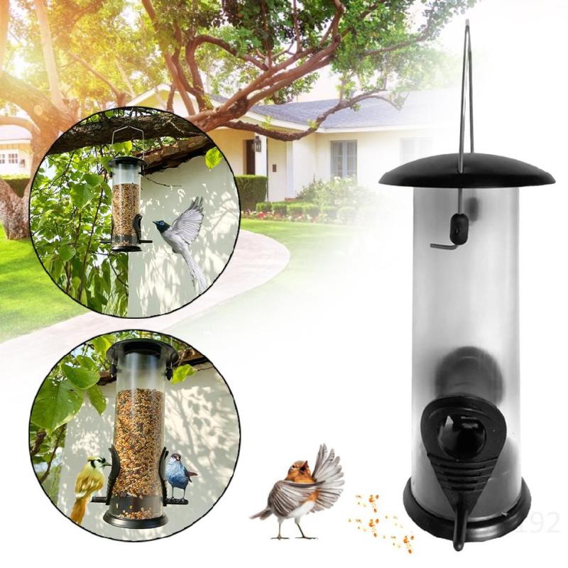 Bird Feeder Hanging Outdoor Pet Bird Seed Food Feeder Tree Garden Snack Bucket Rack Bird Feeder ZbiXmY3G