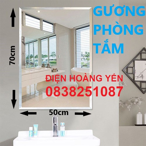 [HCM]Gương phòng tắm cao cấp 50 x 70 ( kiếng cường lực 5mm )