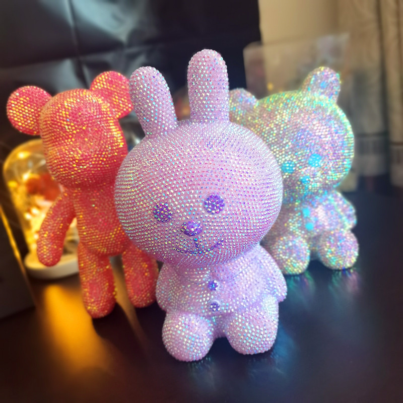 gấu đính đá hello kitty, thỏ, pokemon