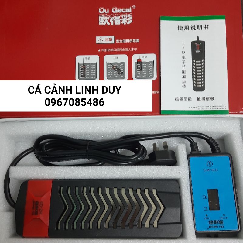 Sưởi Ấm Hồ Cá 800w Đời Mới Nhất Điều Chỉnh Nhiệt Độ Từ Bên Ngoài