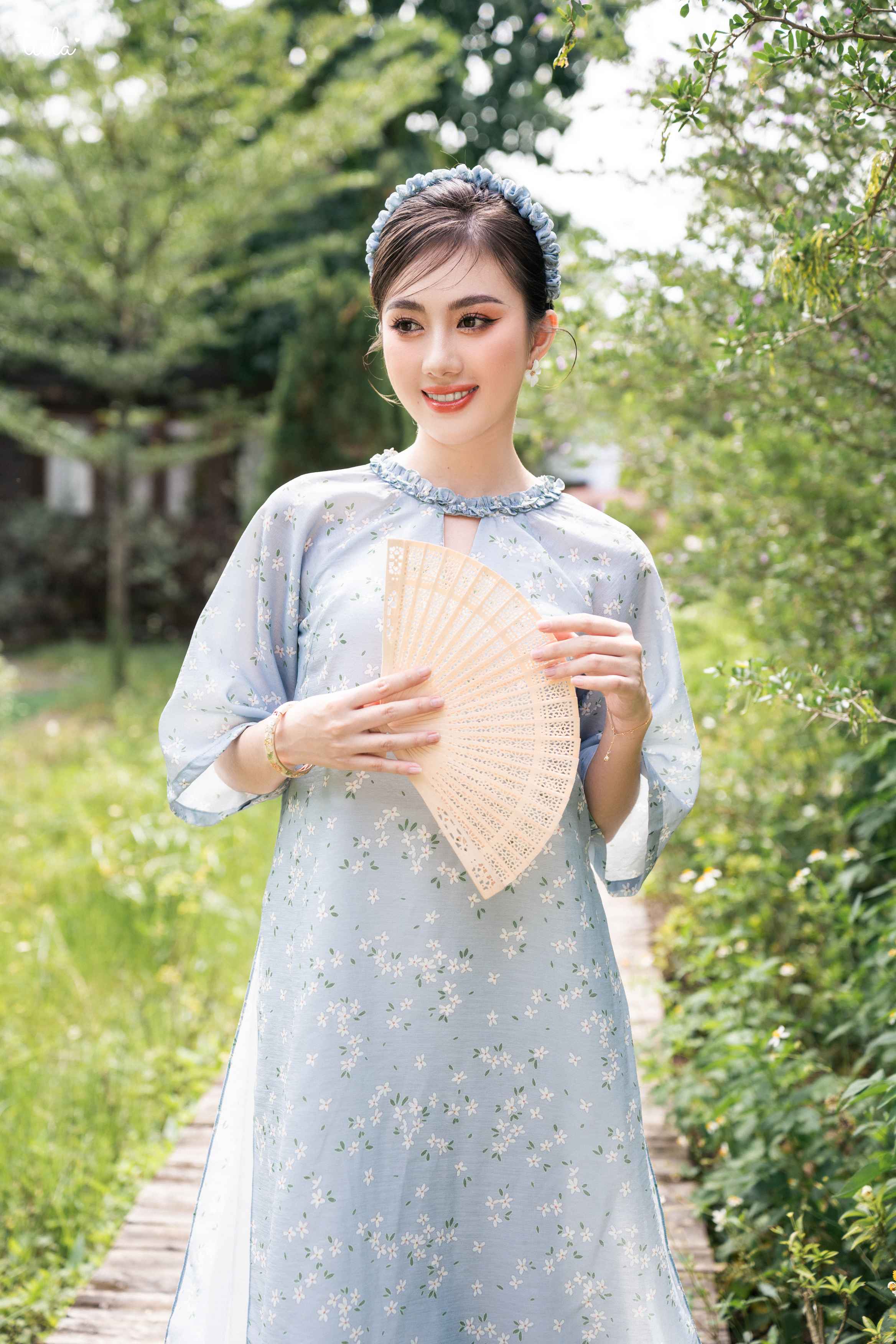 TIELA - Áo Dài Lam Hoa (không kèm quần)
