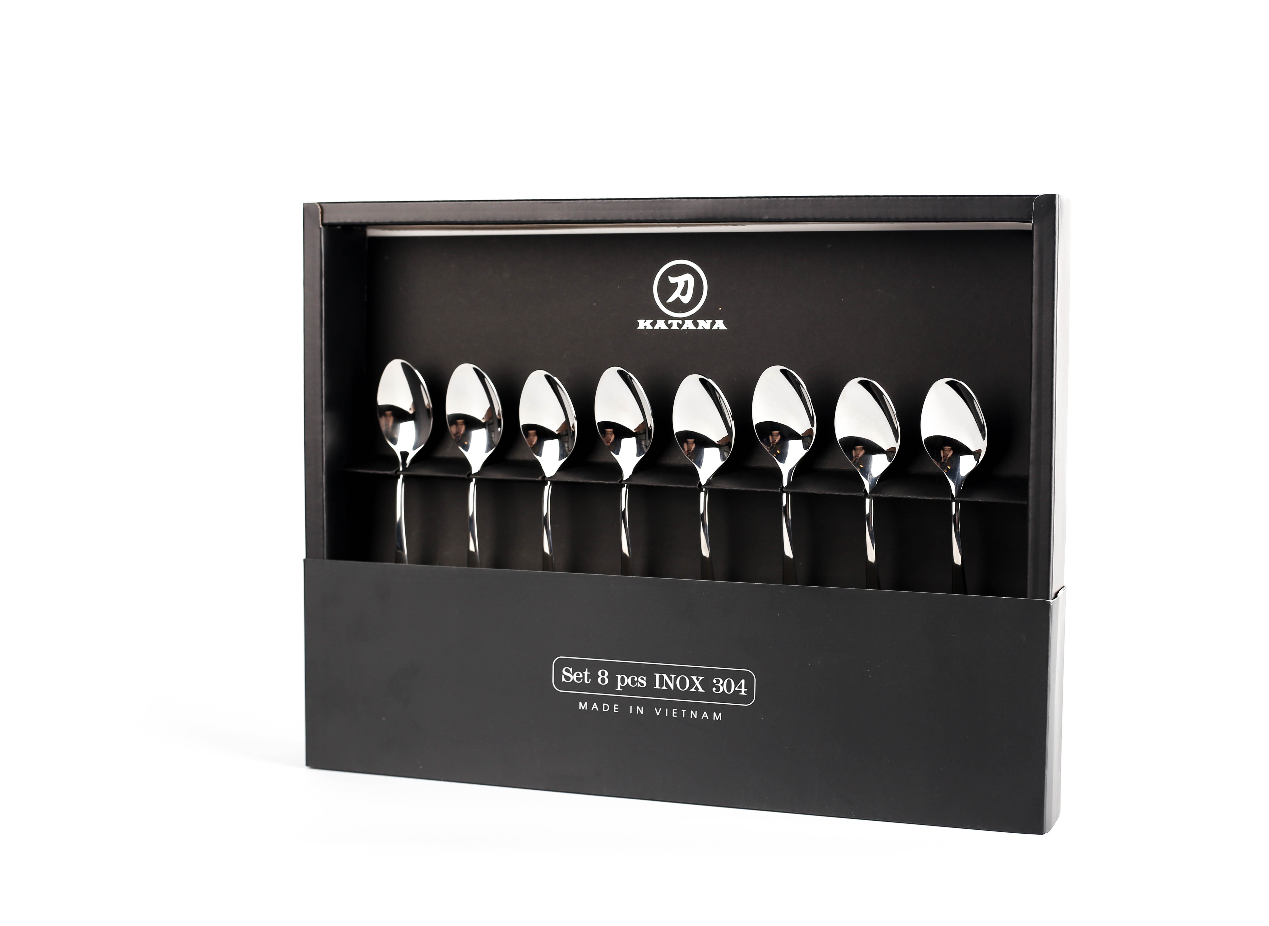 Set 8 thìa trà cao cấp KATANA vân trơn Elegance VTK281