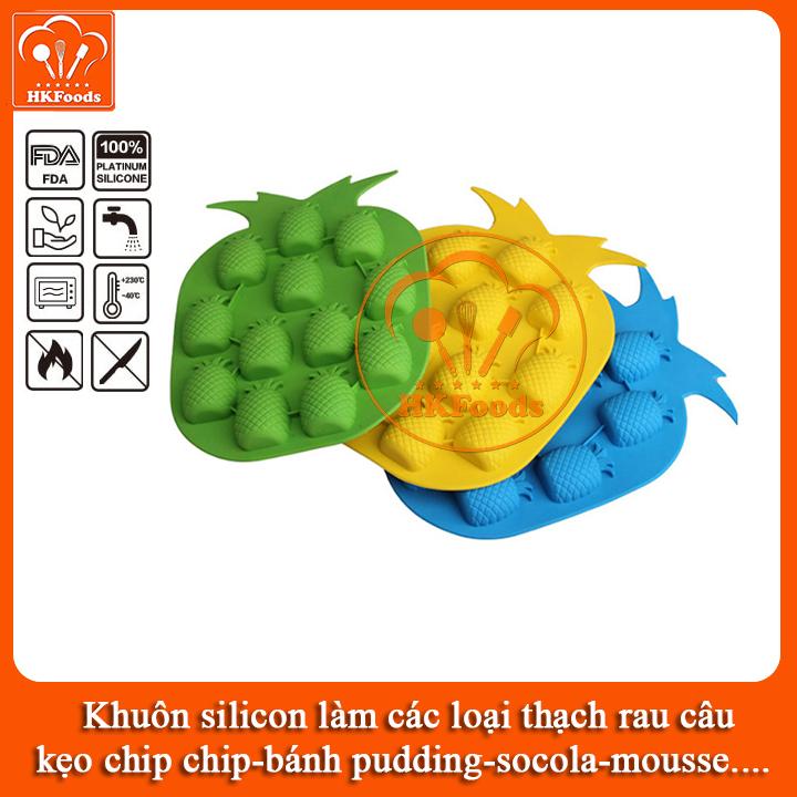 KHUÔN SILICON LÀM THẠCH RAU CÂU SOCOLA 12 QUẢ DỨA