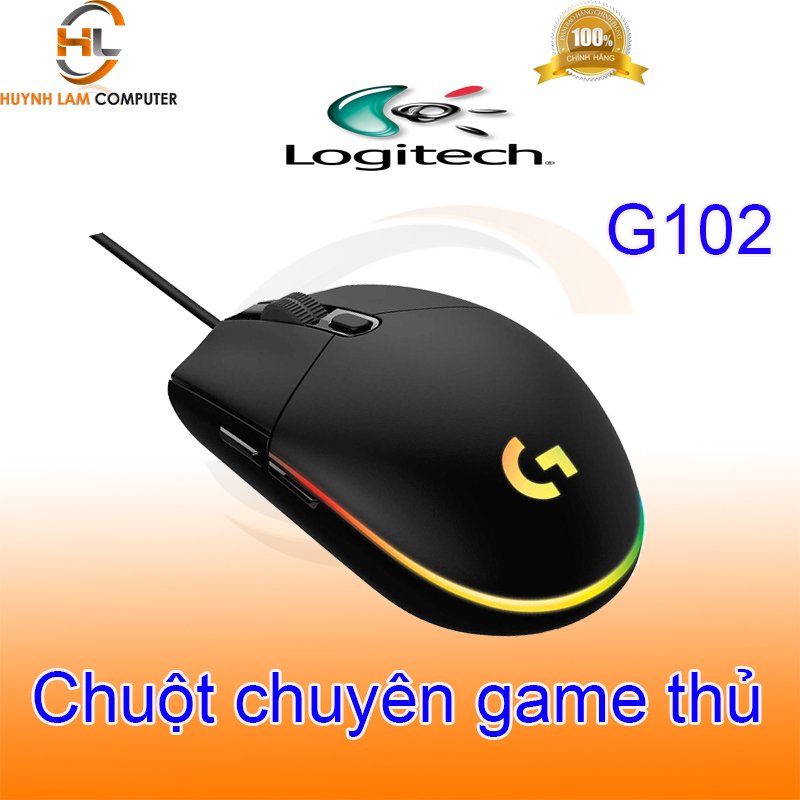 Chuột Logitech - Chuột chuyên game có dây Logitech G102 đen DGW phân phối