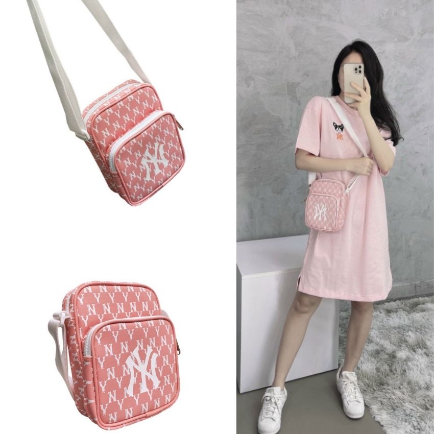 Túi Đeo Chéo MLB NY Vintage Mini Bag Pink Full Tag Code