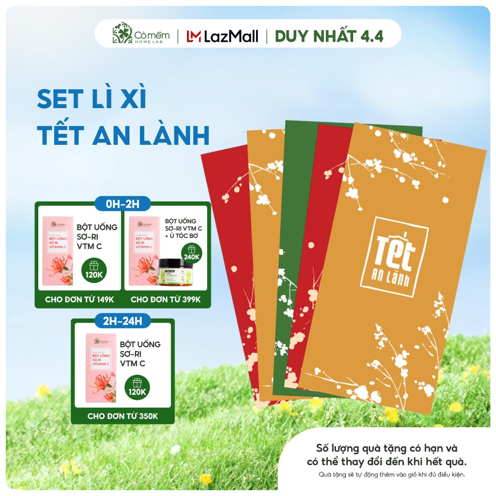 Bộ Lì Xì Tết Đong Đầy Cỏ Mềm (Gồm 5 Chiếc)