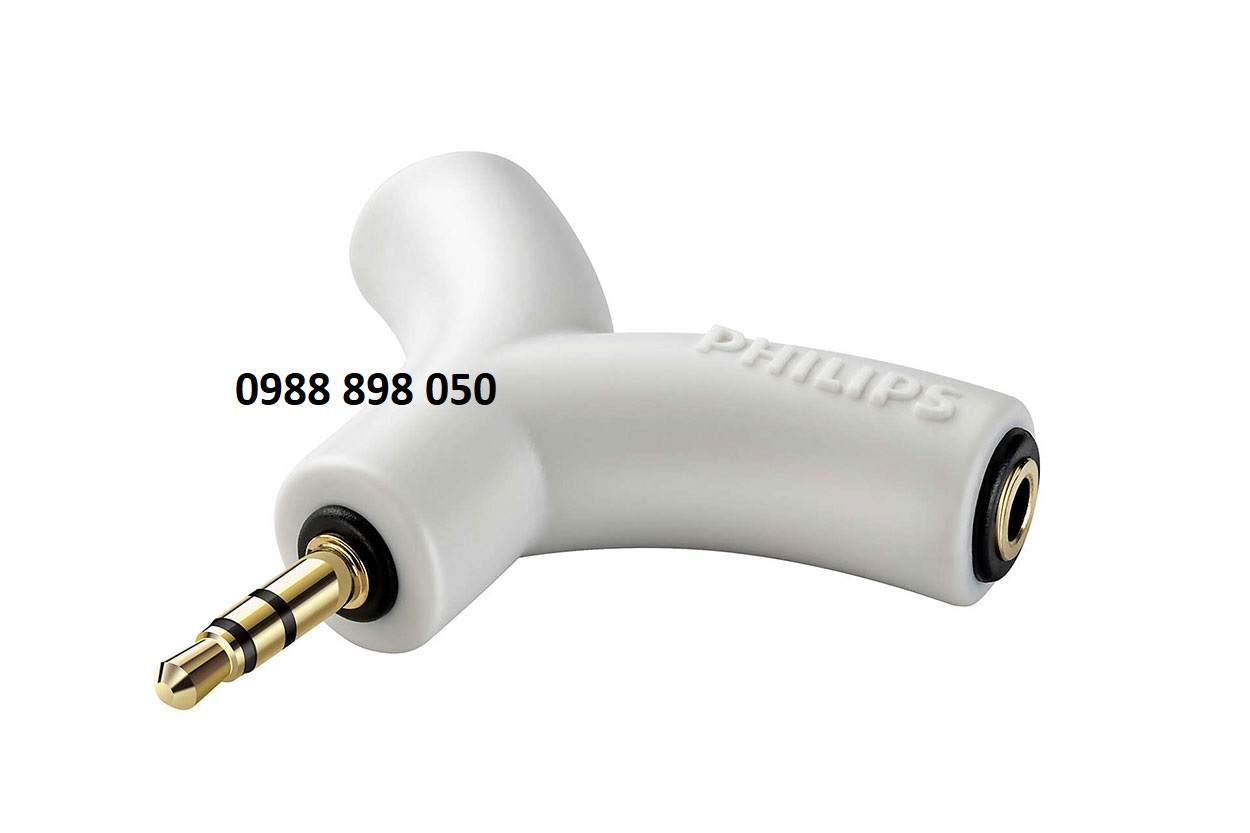 Jack chia cổng tai nghe 3.5mm 1 ra 2 chính hãng philips