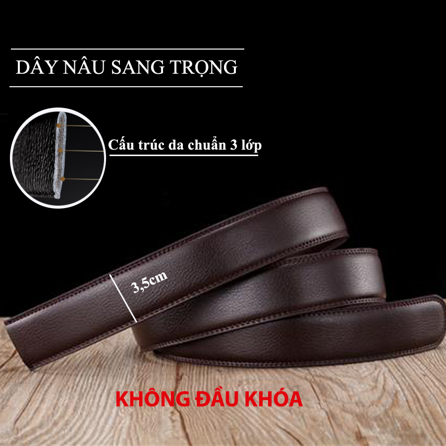 Thắt Lưng Nam, Dây Nịt Nam Da Cao Cấp TLstore, Khóa Kim Loại Tự động, Phụ Kiện Nam Bản To 3,5cm, Phù Hợp Mặc Quần Âu Công Sở