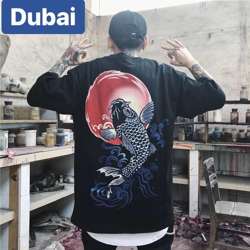 ÁO THUN NAM NỮ CÁ CHÉP CÁ KOI FORM RỘNG HOT TREND MẠNH MẼ SÀNH ĐIỆU VẢI DÀY MIN - DUBAI FASHION