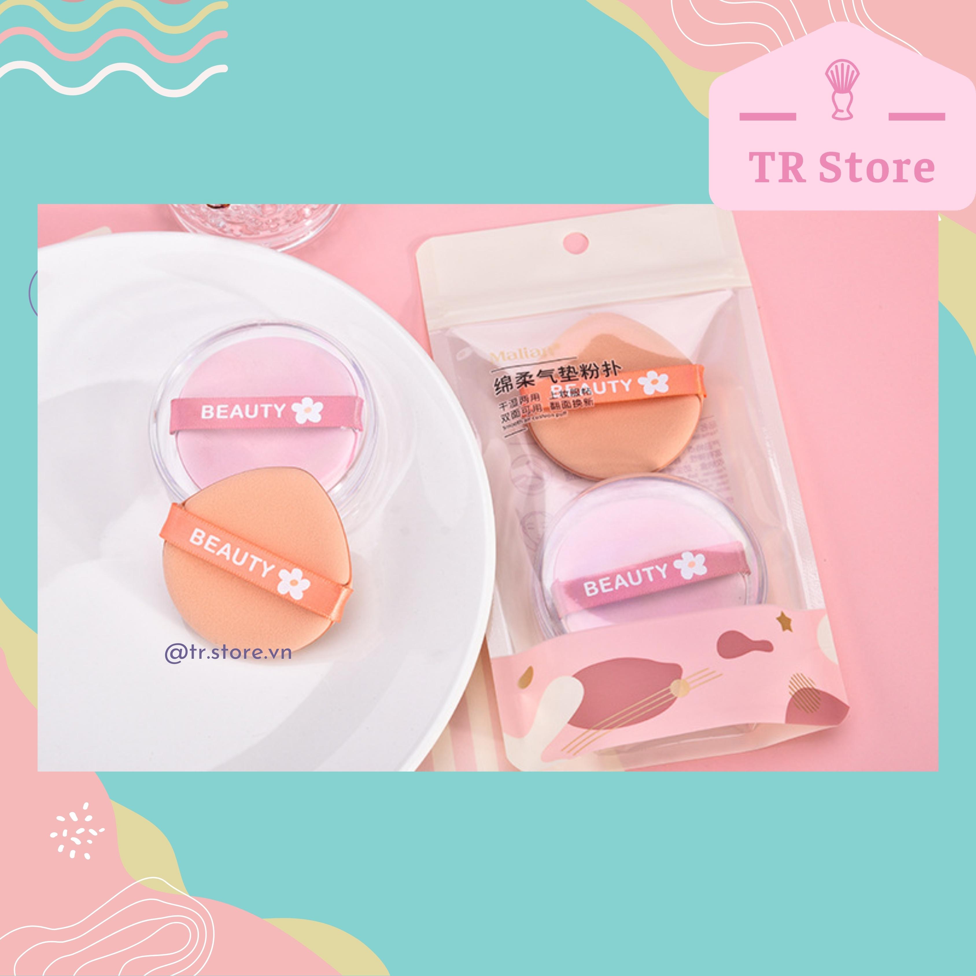 Set 2 mút cushion trang điểm Malian tán kem nền trang điểm