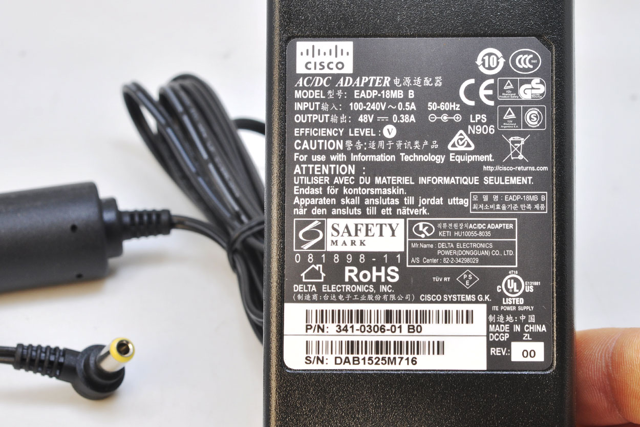 Adapter Cisco 48V 0.38A