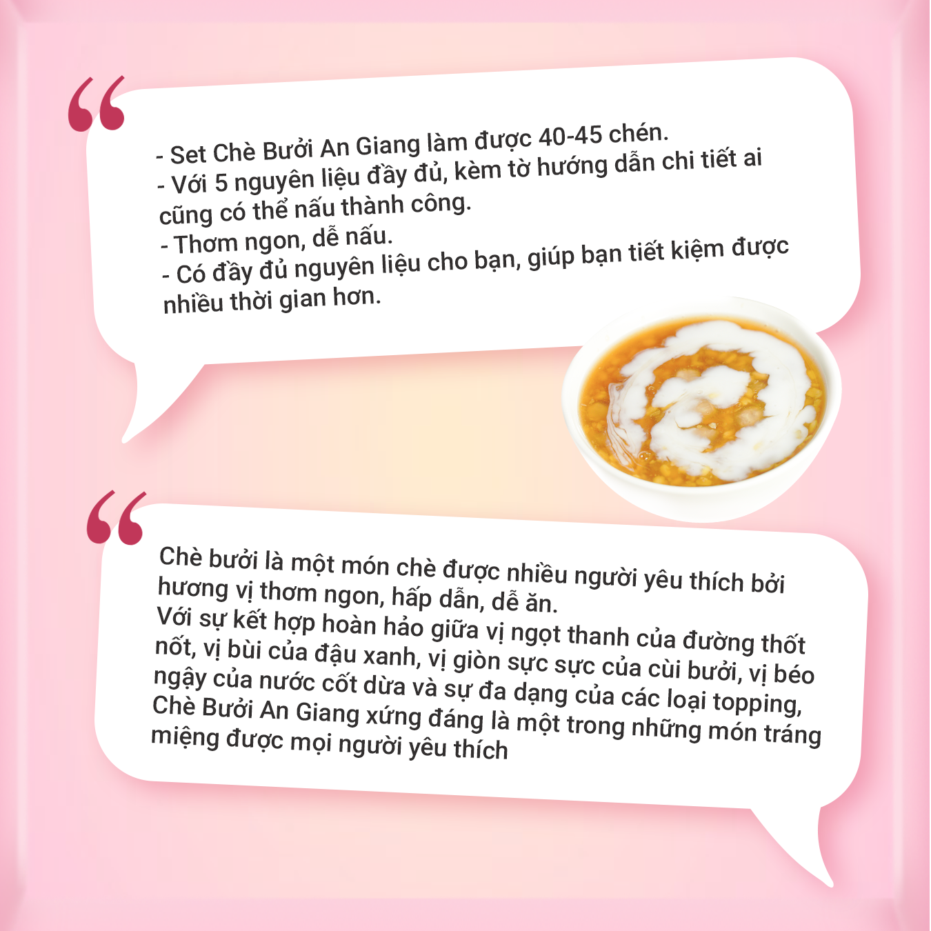 Chè Bưởi An Giang (SET 40-45 CHÉN) Bếp Của Mẹ Onici